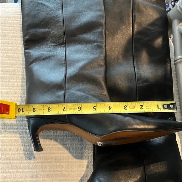 ASOS Design Cleona premium leather boot kitten heel black US 6 - Picture 8 of 9